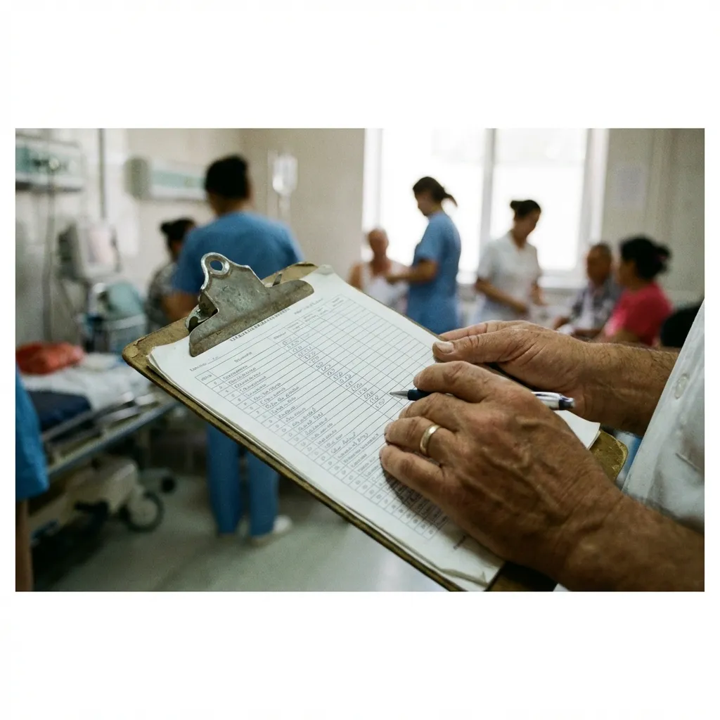 Patient reviewing plan on clipboard